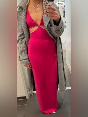 Hot Pink Cutout Formal Dress